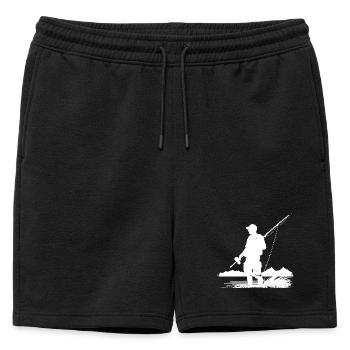 Dessin de pêche - Short de survêtement homme premium - noir - Devant - AI Model Male 178 light (178cm)