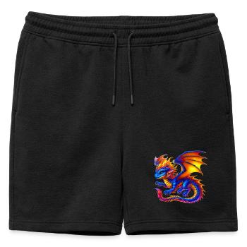 Dragon - Mens' Premium Organic Sweatshorts - black - Front - AI Model Male 178 light (178cm)