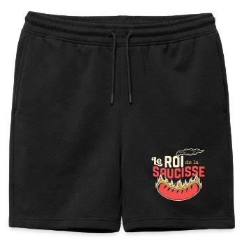 Le Roi de la Saucisse - Short de survêtement homme premium - noir - Devant - AI Model Male 178 light (178cm)