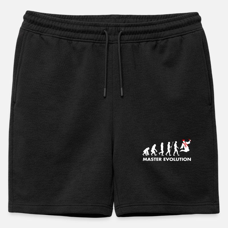 Master Evolution Entwicklung Schulabschluss Diplom - Männer Premium Organic Sweatshorts - Schwarz