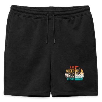 Soudeur Citation Drôle Conception Manger Sommeil Soudure Répéter - Short de survêtement homme premium - noir - Devant - AI Model Male 178 light (178cm)