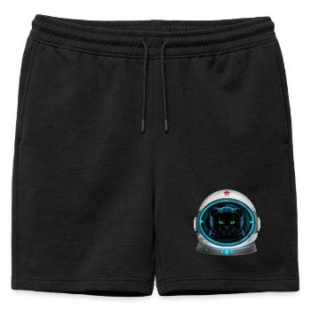 astronaute chat de l’espace en colère - Short de survêtement homme premium - noir - Devant - AI Model Male 178 light (178cm)