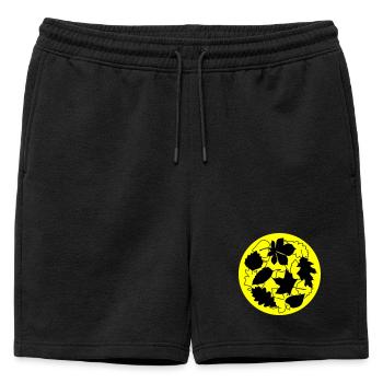 Autumn Circle Leaves - Mens' Premium Organic Sweatshorts - black - Front - AI Model Male 178 light (178cm)