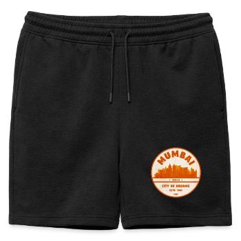 Mumbai India Skyline - Mens' Premium Organic Sweatshorts - black - Front - AI Model Male 178 light (178cm)