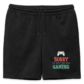 Désolé pour ce que j’ai dit en jouant - Short de survêtement homme premium - noir - Devant - AI Model Male 178 light (178cm)