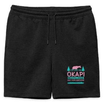 Motif de girafes sauvages Okapi - Short de survêtement homme premium - noir - Devant - AI Model Male 178 light (178cm)
