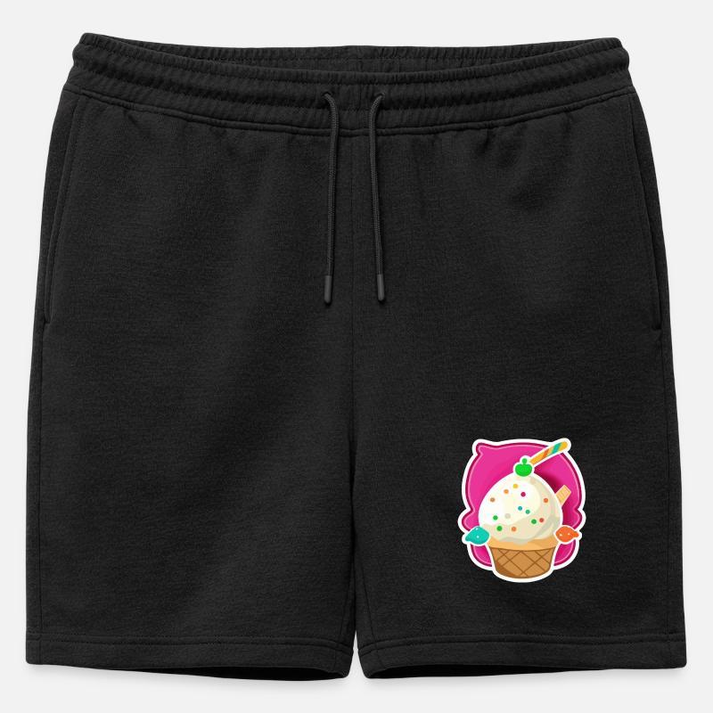 Eis, Eiscreme - Männer Premium Organic Sweatshorts - Schwarz