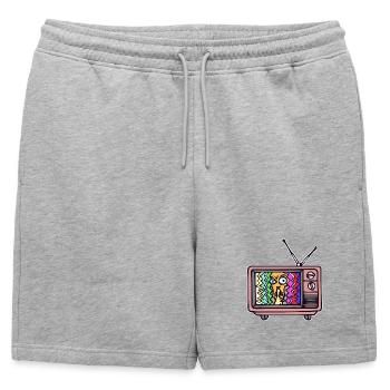 TV Night Streaming Theater Movies Television - Mens' Premium Organic Sweatshorts - heather grey - Front - AI Model Male 178 light (178cm)