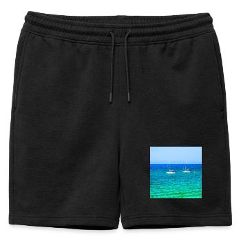 Summer Sailing - Mens' Premium Organic Sweatshorts - black - Front - AI Model Male 178 light (178cm)