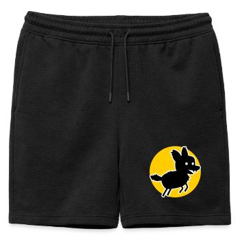 Loup – Motif de la nature sauvage et déclaration sur le bien-être animal - Short de survêtement homme premium - noir - Devant - AI Model Male 178 light (178cm)