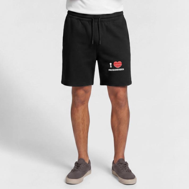 Developer Heart Programmer Statement Computer Science Mens' Premium Organic Sweatshorts
