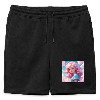 Fille - Short de survêtement homme premium - noir - Devant - AI Model Male 178 light (178cm)