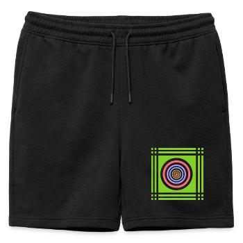 Jeu géométrique de couleurs dans la couleur - Short de survêtement homme premium - noir - Devant - AI Model Male 178 light (178cm)