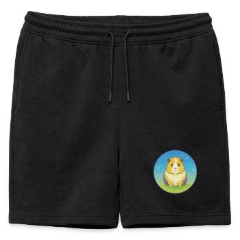 Cochon d’Inde mignon Kawaii dessin animé Clipart Animal de compagnie - Short de survêtement homme premium - noir - Devant - AI Model Male 178 light (178cm)