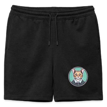 Brume australienne Chat Race Dessin animé Kawaii Animal - Short de survêtement homme premium - noir - Devant - AI Model Male 178 light (178cm)
