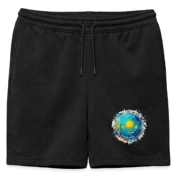 Fabriqué au Kazakhstan Aquarelle Aigle Cadeau - Short de survêtement homme premium - noir - Devant - AI Model Male 178 light (178cm)