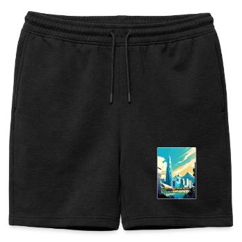 Séoul Corée du Sud Affiche de voyage Peinture Souvenir WPA - Short de survêtement homme premium - noir - Devant - AI Model Male 178 light (178cm)