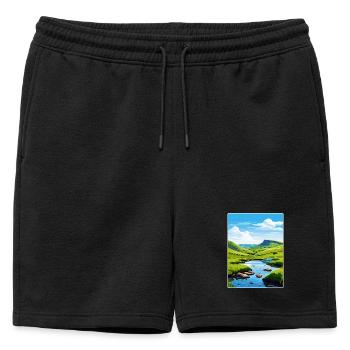 Peak District Royaume-Uni Royaume-Uni Affiche de voyage WPA - Short de survêtement homme premium - noir - Devant - AI Model Male 178 light (178cm)