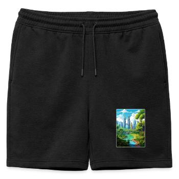 Kuala Lumpur Malaisie Affiche de voyage Souvenir WPA - Short de survêtement homme premium - noir - Devant - AI Model Male 178 light (178cm)