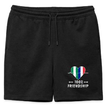 Le Nigeria et la France, une amitié à 100 % - Short de survêtement homme premium - noir - Devant - AI Model Male 178 light (178cm)