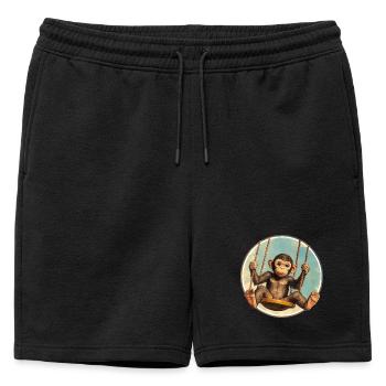 Monkey swing – stay relaxed! - Mens' Premium Organic Sweatshorts - black - Front - AI Model Male 178 light (178cm)