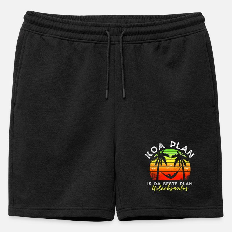 koa Plan is da beste Plan - Urlaubsmodus - Männer Premium Organic Sweatshorts - Schwarz