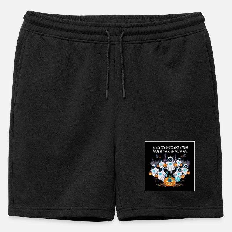 KI-Geister: Süßes oder Strom ! - Männer Premium Organic Sweatshorts - Schwarz