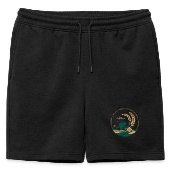 Logo du riz au jasmin thaïlandais Bio - Short de survêtement homme premium - noir - Devant - AI Model Male 178 light (178cm)