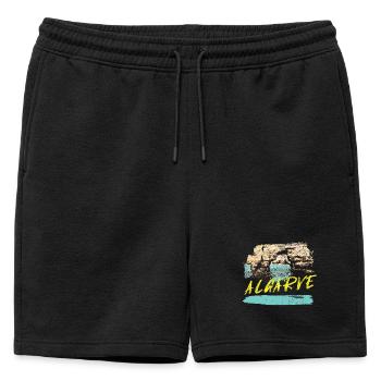 Falaises Algarve illustration Portugal - Short de survêtement homme premium - noir - Devant - AI Model Male 178 light (178cm)
