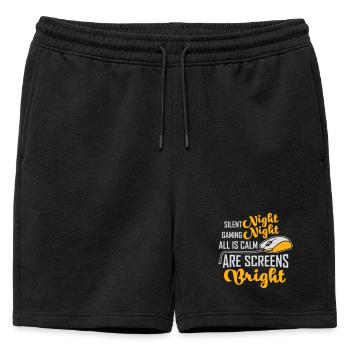 Nuit silencieuse Nuit de jeu Tous les écrans calmes Lumineux - Short de survêtement homme premium - noir - Devant - AI Model Male 178 light (178cm)