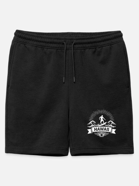 Hawaii Surfer Surfer on Pacific Wave - Mens' Premium Organic Sweatshorts - black