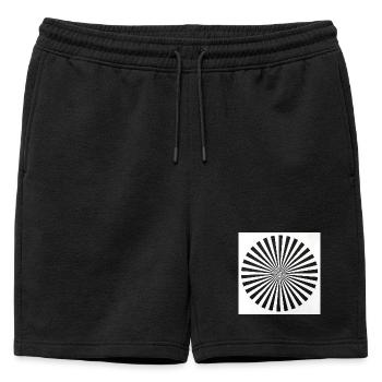 Illusion d’optique radiale - Short de survêtement homme premium - noir - Devant - AI Model Male 178 light (178cm)