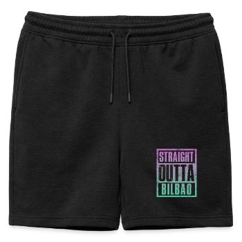 Directement sorti de Bilbao - Short de survêtement homme premium - noir - Devant - AI Model Male 178 light (178cm)
