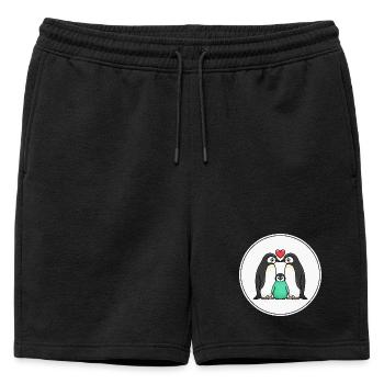 Intelligence de la nature de mycélium de champignons vintage - Short de survêtement homme premium - noir - Devant - AI Model Male 178 light (178cm)