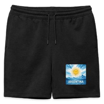 Design de voyage en Argentine - Short de survêtement homme premium - noir - Devant - AI Model Male 178 light (178cm)