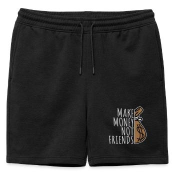 Gagne de l’argent, pas des amis, slogan Slogan - Short de survêtement homme premium - noir - Devant - AI Model Male 178 light (178cm)