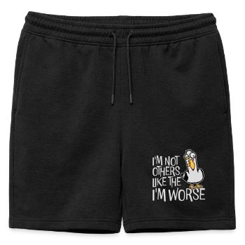 Mouette folle, je ne suis pas comme les autres, je suis pire - Short de survêtement homme premium - noir - Devant - AI Model Male 178 light (178cm)