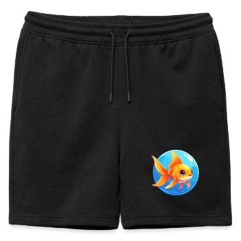 Poisson rouge - Short de survêtement homme premium - noir - Devant - AI Model Male 178 light (178cm)