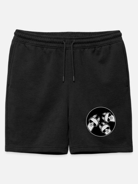 Tre Lama Fighe, Distintivo a Cerchio di Occhiali da Sole Divertente - Short tuta uomo premium - nero