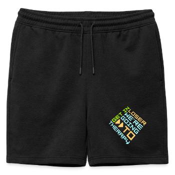 Entre, perdant, on va à la thérapie Logo de la thérapie - Short de survêtement homme premium - noir - Devant - AI Model Male 178 light (178cm)