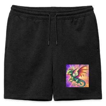 dragon - Mens' Premium Organic Sweatshorts - black - Front - AI Model Male 178 light (178cm)