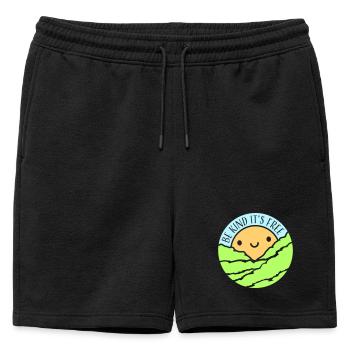 Sois gentil, c’est une déclaration de gentillesse gratuite qui dit - Short de survêtement homme premium - noir - Devant - AI Model Male 178 light (178cm)