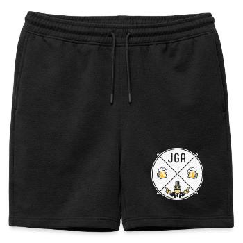 Bachelor Party Groom Hand Sign Beer Circle Symbol NEG 3C - Mens' Premium Organic Sweatshorts - black - Front - AI Model Male 178 light (178cm)