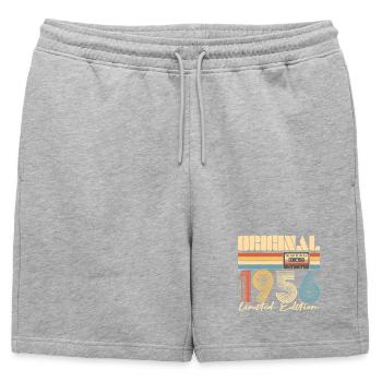 70e anniversaire, 70 ans - Short de survêtement homme premium - gris chiné - Devant - AI Model Male 178 light (178cm)