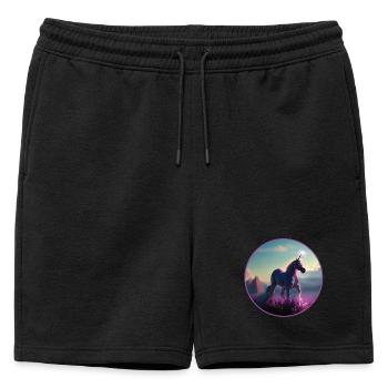 Licorne - Short de survêtement homme premium - noir - Devant - AI Model Male 178 light (178cm)