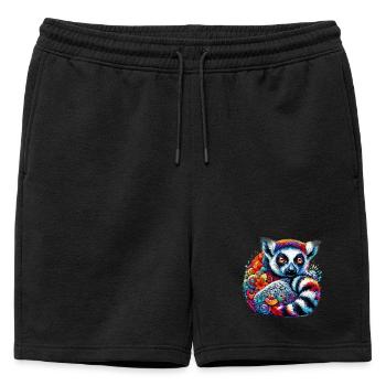 Lemur - Mens' Premium Organic Sweatshorts - black - Front - AI Model Male 178 light (178cm)