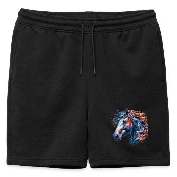 Cheval - Short de survêtement homme premium - noir - Devant - AI Model Male 178 light (178cm)
