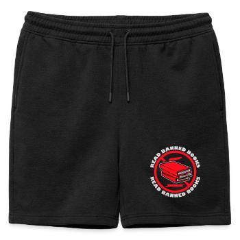 Lire des livres interdits Verbotene Bücher Lesen Freiheit - Short de survêtement homme premium - noir - Devant - AI Model Male 178 light (178cm)
