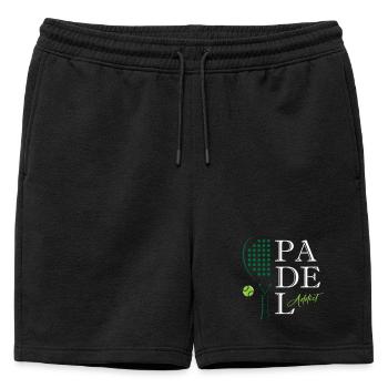 Padel_Addict - Mens' Premium Organic Sweatshorts - black - Front - AI Model Male 178 light (178cm)