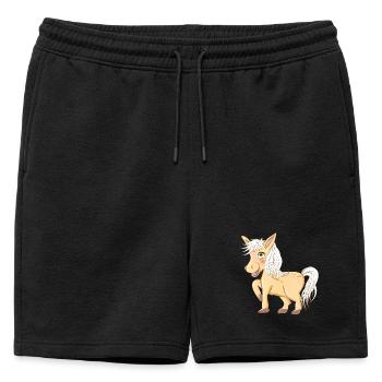 magique mignon poney radieux et en riant - Short de survêtement homme premium - noir - Devant - AI Model Male 178 light (178cm)
